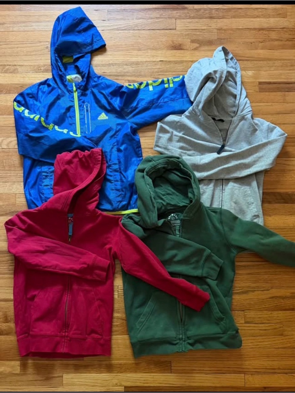 Primary Kids Jackets / Uniform Layers – 3 Jackets + Adidas – Size 6/7